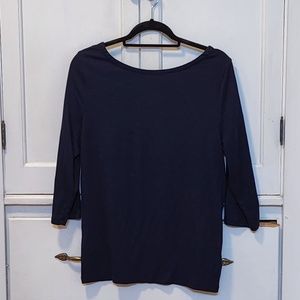 Gap Navy Ballet Tee with 3/4 Length Sleeves Size XL